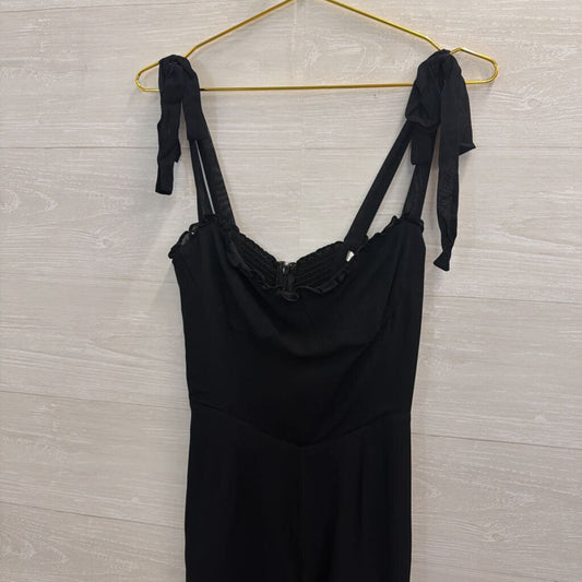 Reformation Black Tie Strap Jumpsuit 6