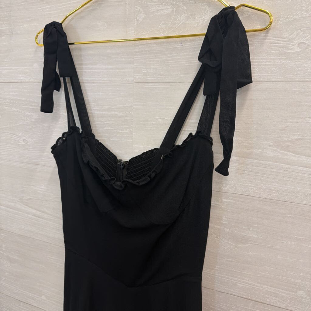 Reformation Black Tie Strap Jumpsuit 6