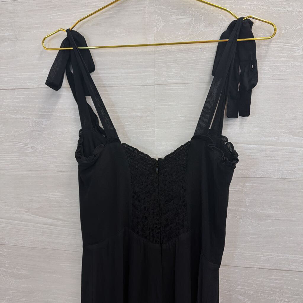 Reformation Black Tie Strap Jumpsuit 6