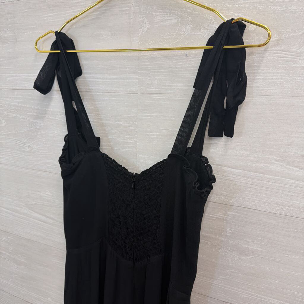 Reformation Black Tie Strap Jumpsuit 6