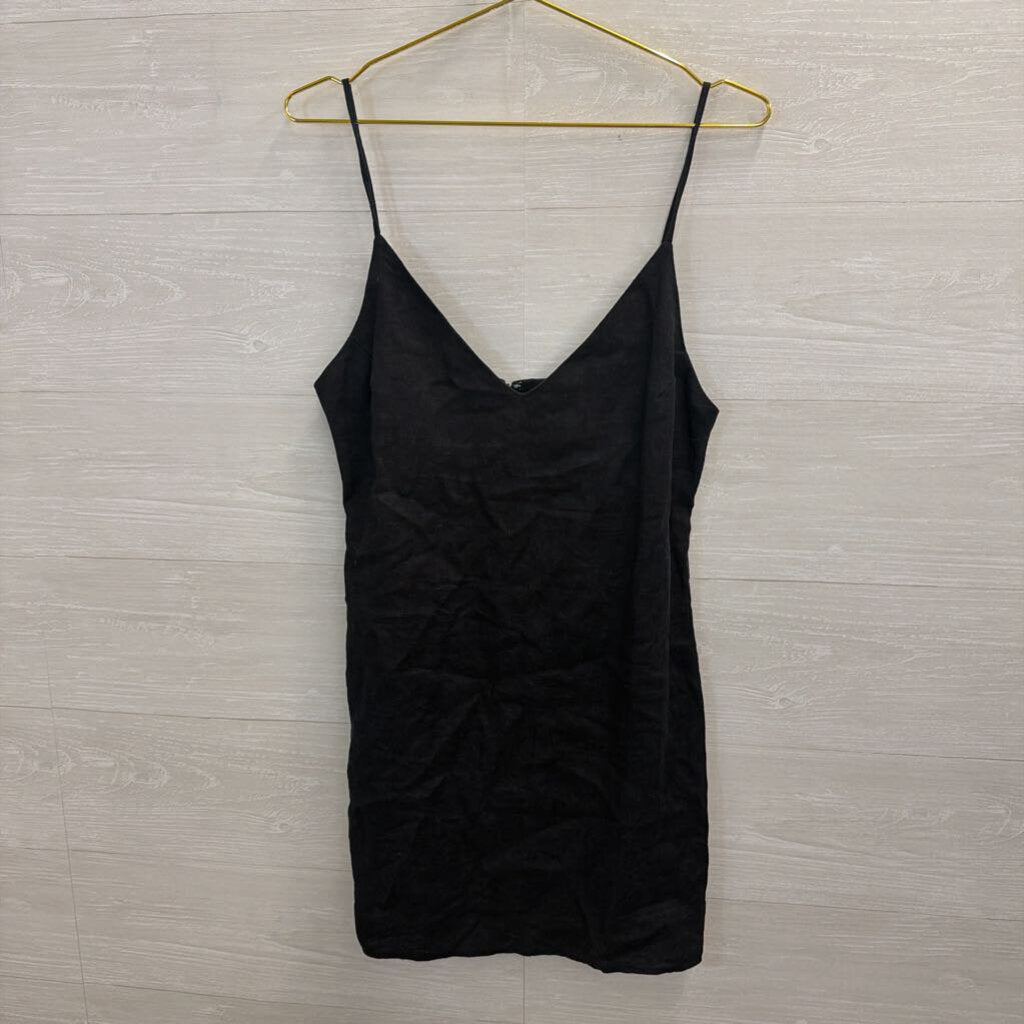 Reformation Black 100% Linen Shift Dress Medium