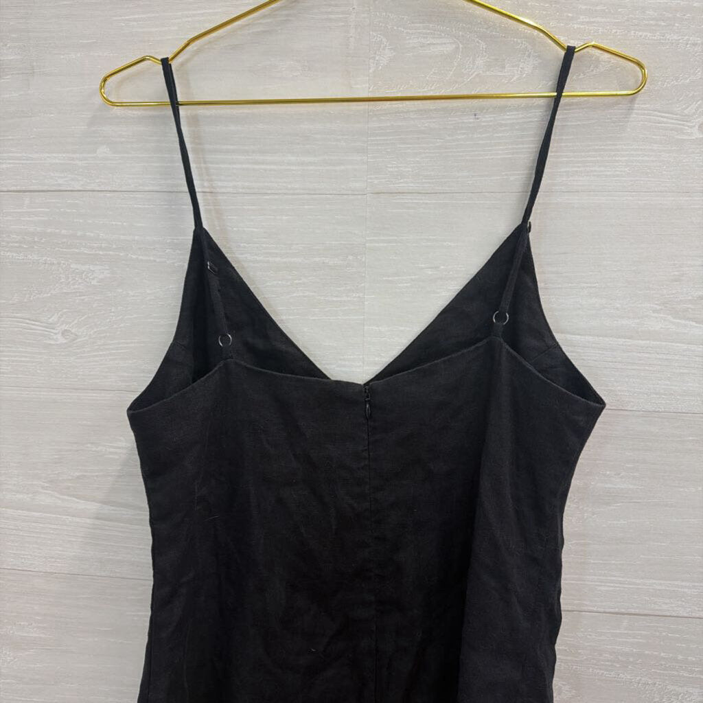 Reformation Black 100% Linen Shift Dress Medium