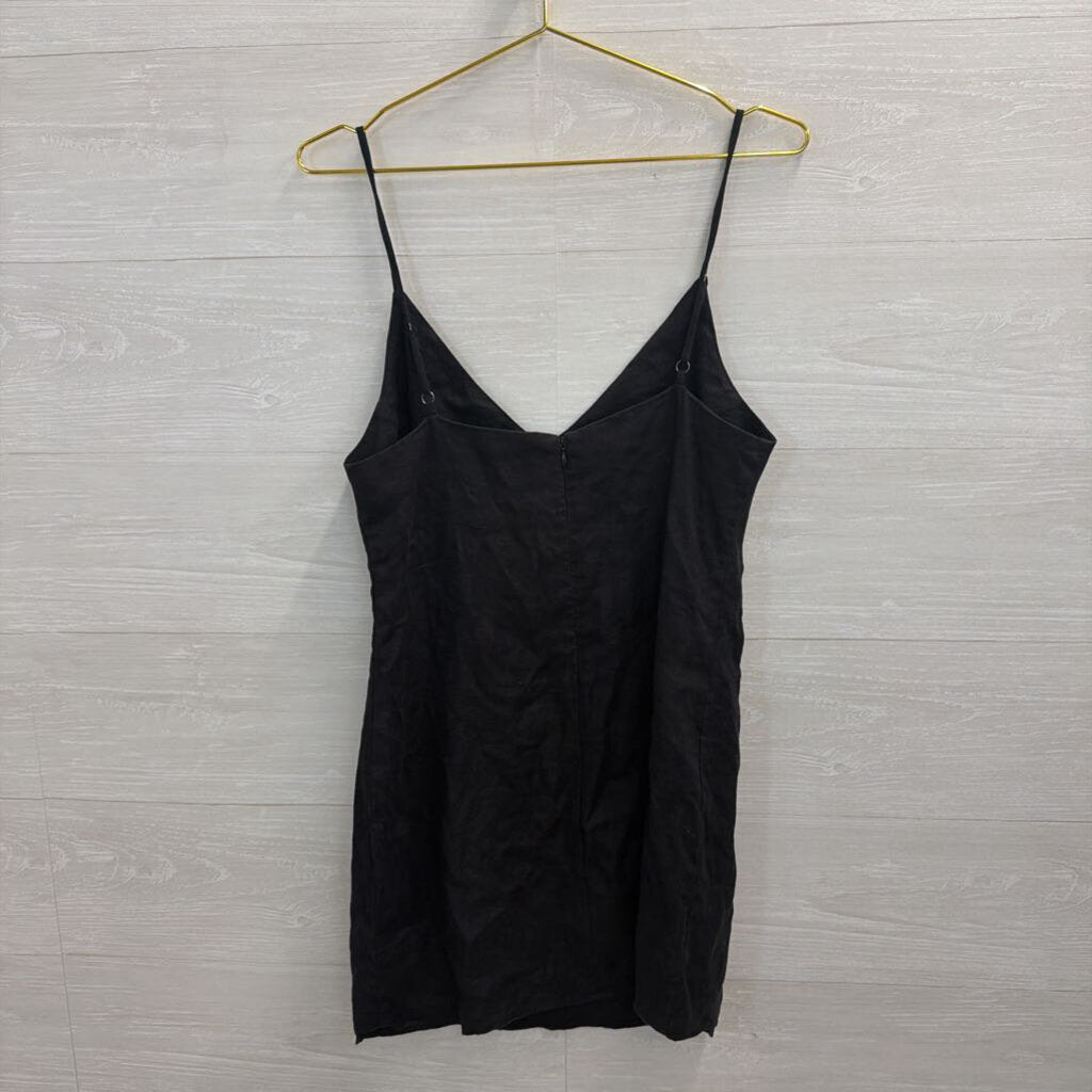 Reformation Black 100% Linen Shift Dress Medium