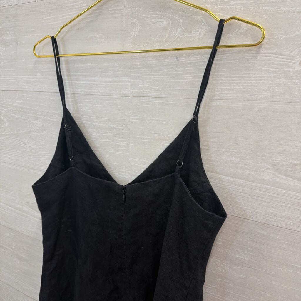 Reformation Black 100% Linen Shift Dress Medium