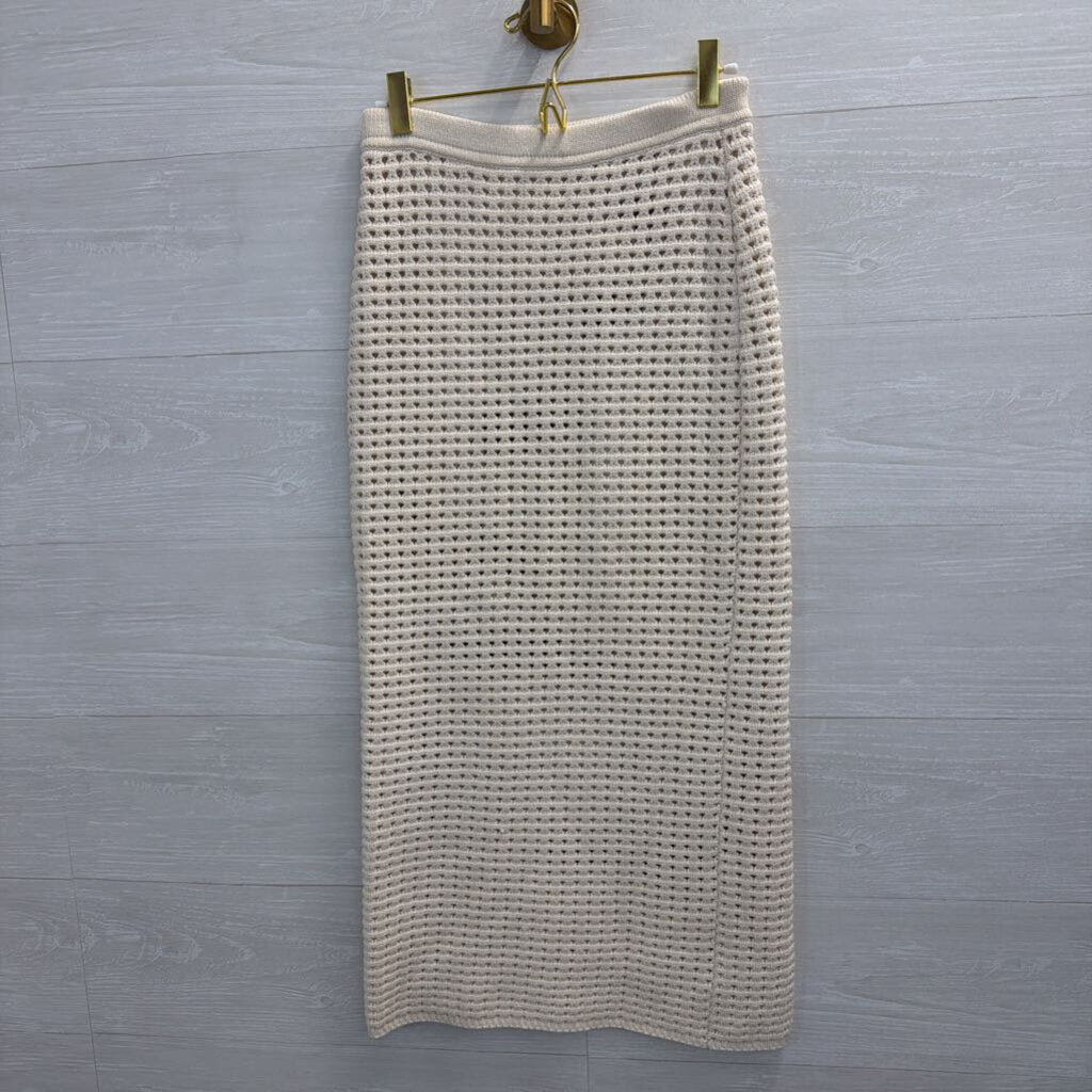 Reformation Beige Open Knit Maxi Skirt/ Halter Top Set Small