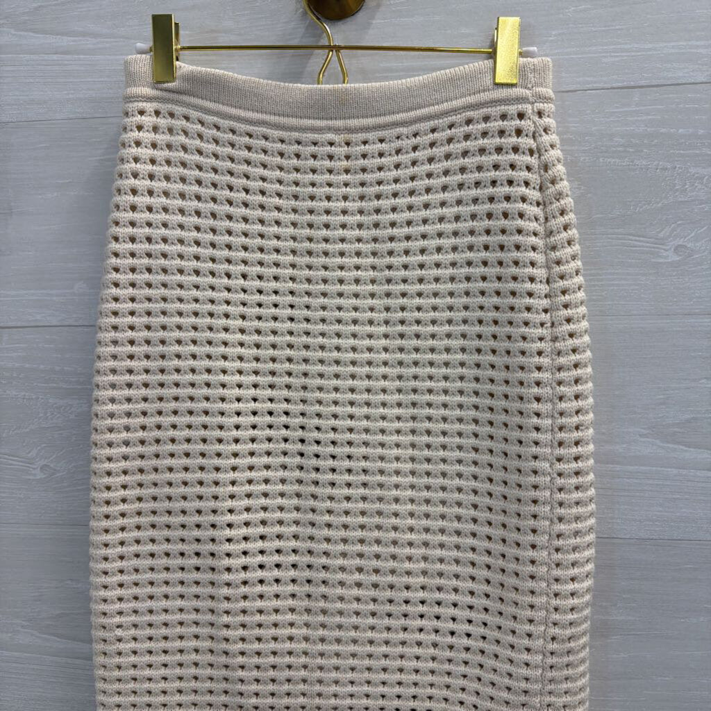 Reformation Beige Open Knit Maxi Skirt/ Halter Top Set Small
