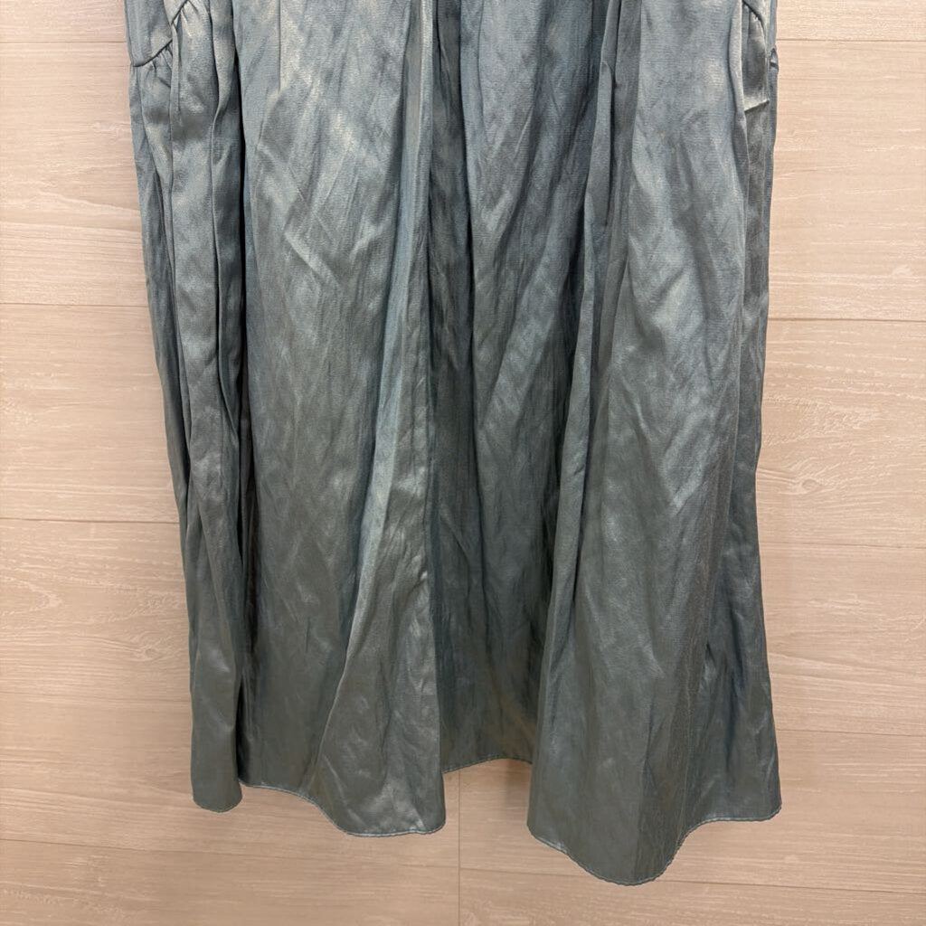 Vince Blue Silky Smocked Waist Maxi Skirt Large