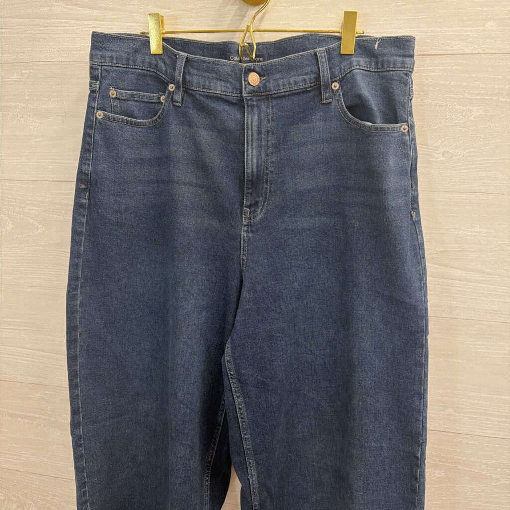 Calvin Klein Dark Wash Wide Leg Jeans 33