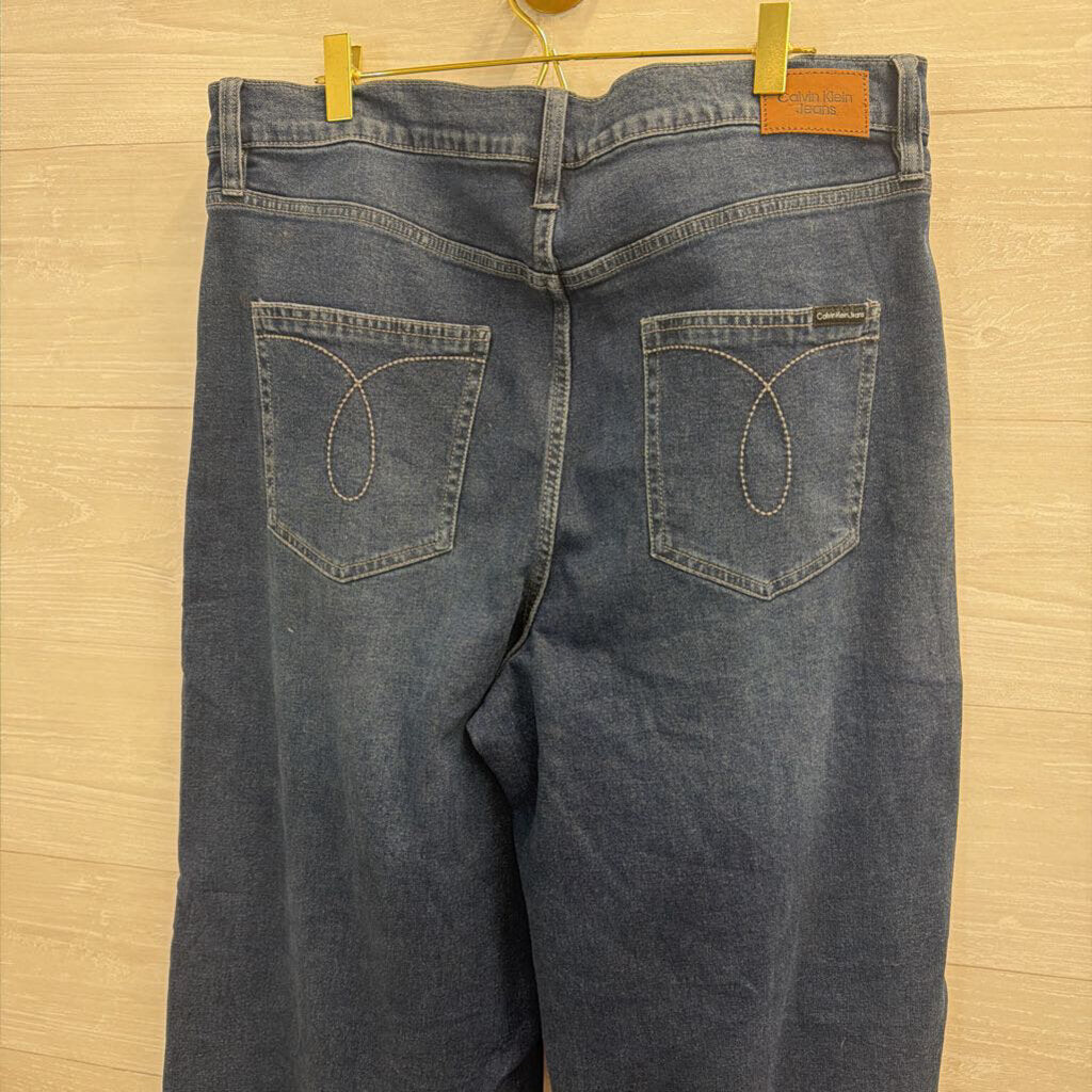 Calvin Klein Dark Wash Wide Leg Jeans 33