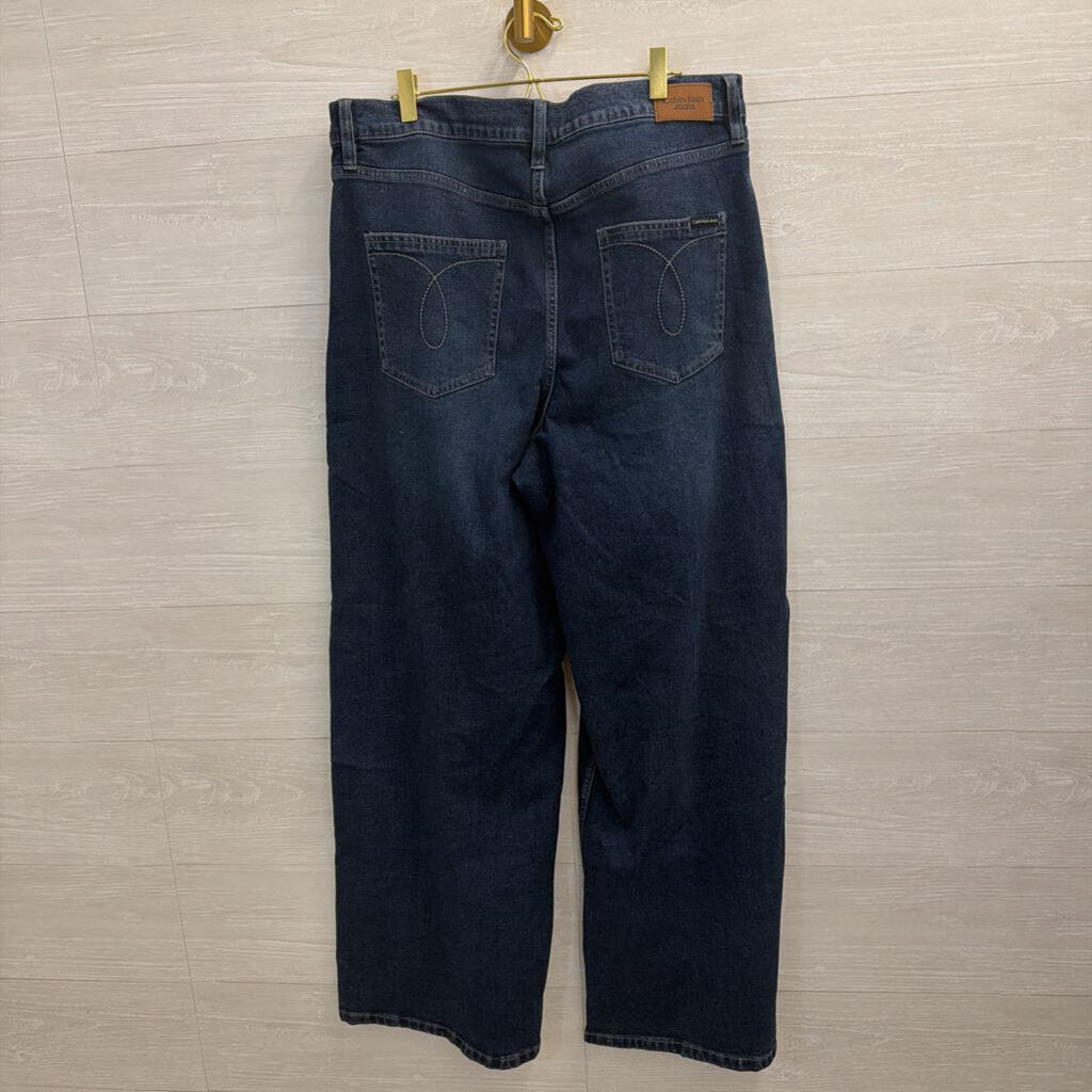 Calvin Klein Dark Wash Wide Leg Jeans 33