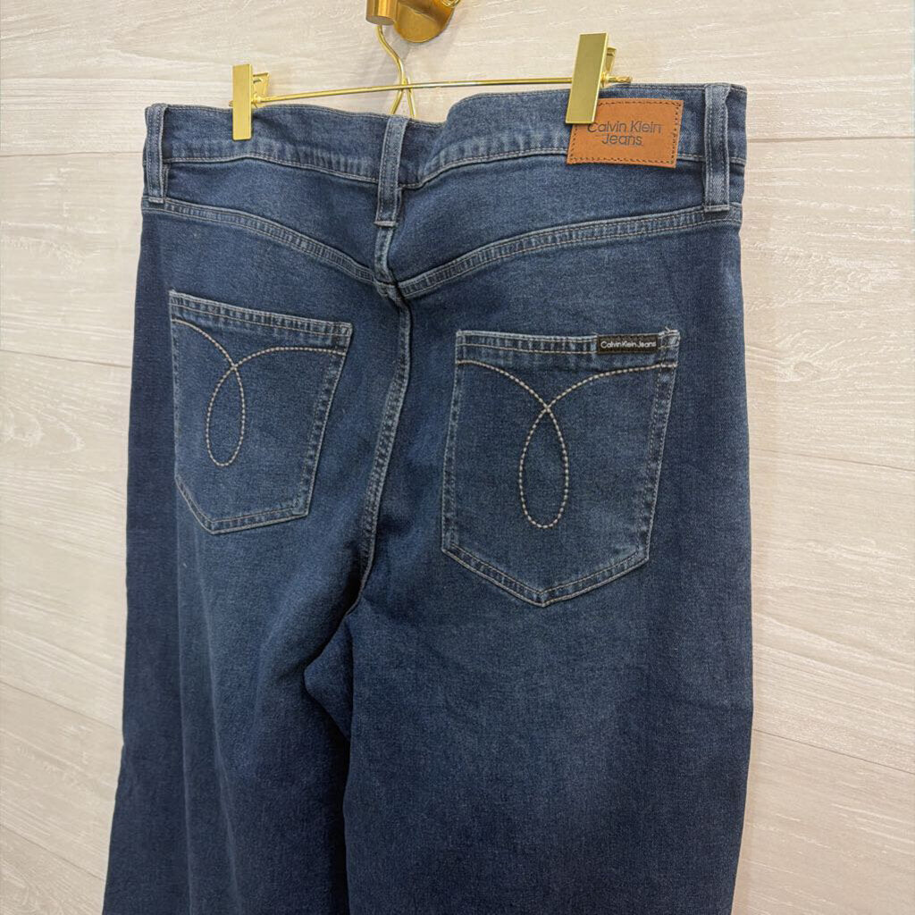 Calvin Klein Dark Wash Wide Leg Jeans 33