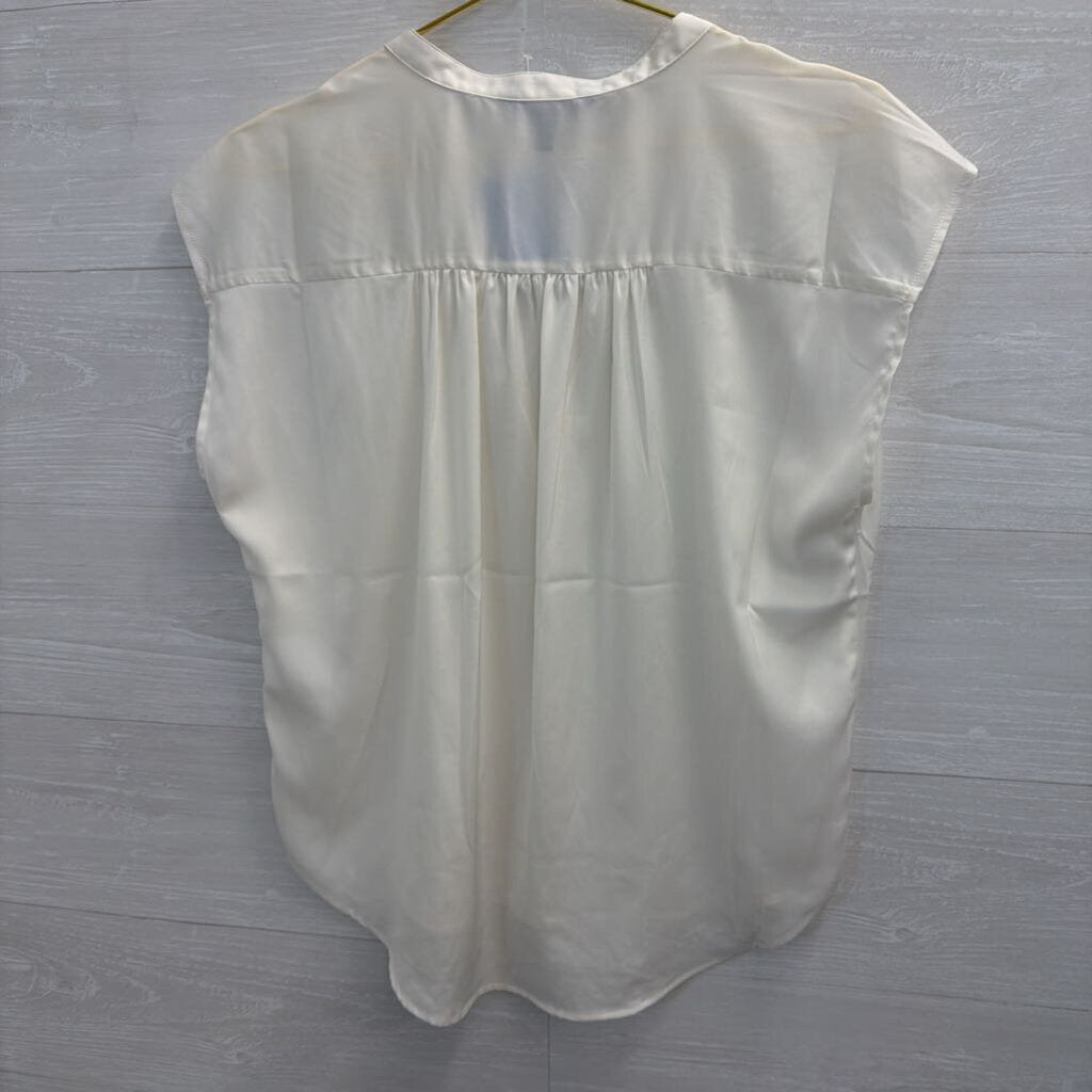 Banana Republic Cream Short Sleeve Top Small