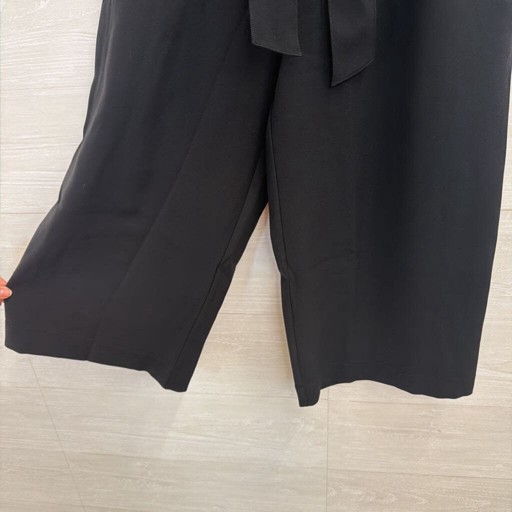 Lululemon Black Wide Leg Tie Waist Cropped Pants 8