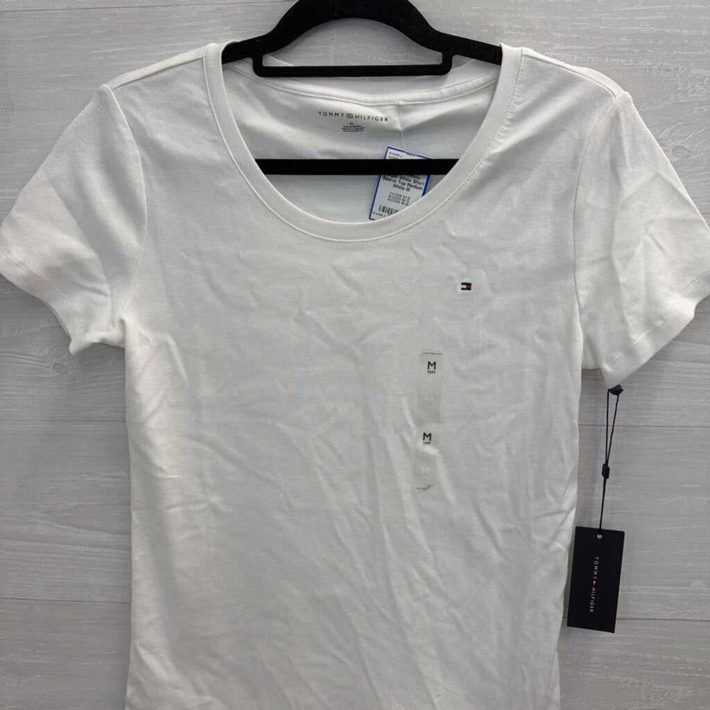 Tommy Hilfiger White Short Sleeve Top Medium