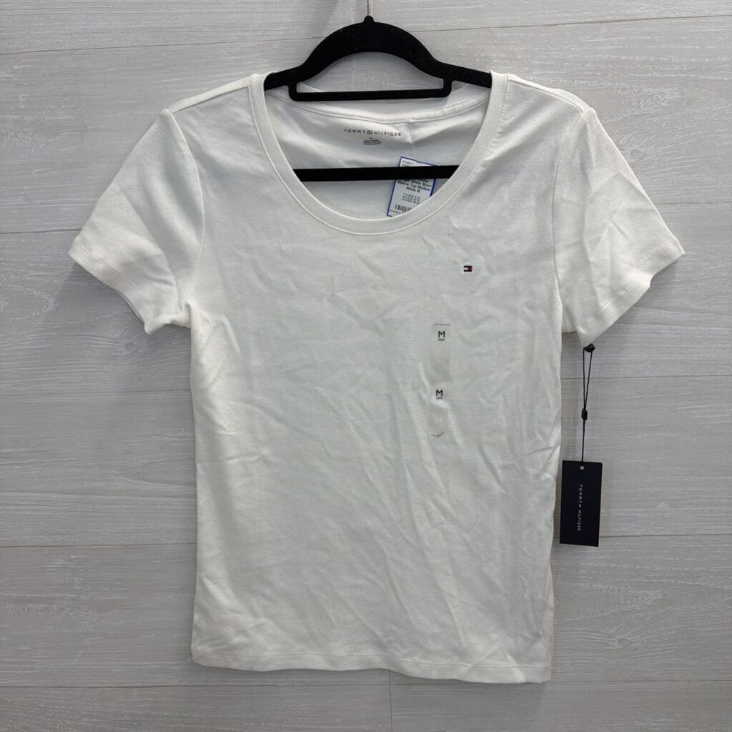 Tommy Hilfiger White Short Sleeve Top Medium