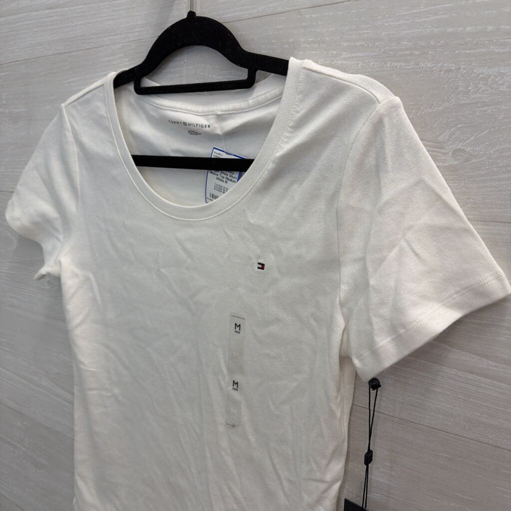 Tommy Hilfiger White Short Sleeve Top Medium