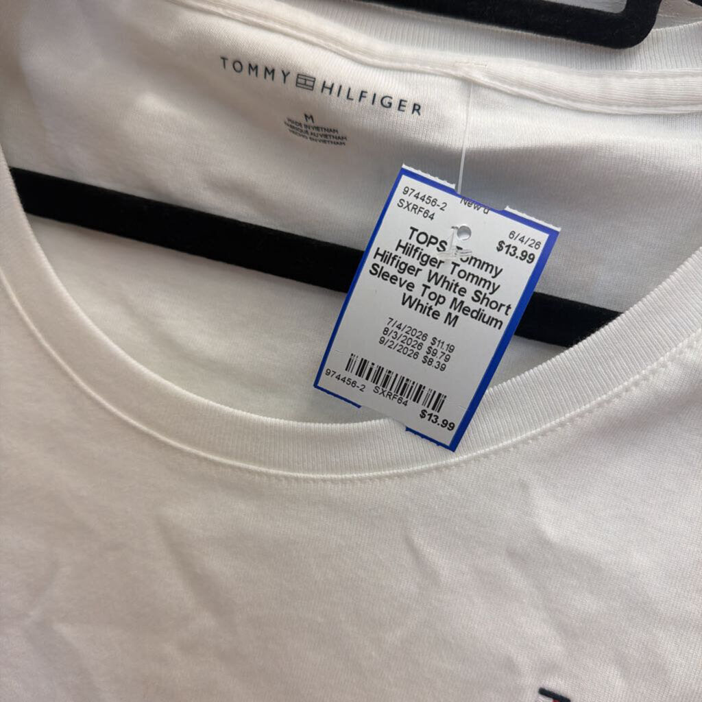 Tommy Hilfiger White Short Sleeve Top Medium