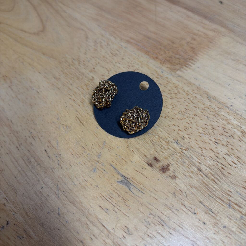 Gold Chain Stud Earrings