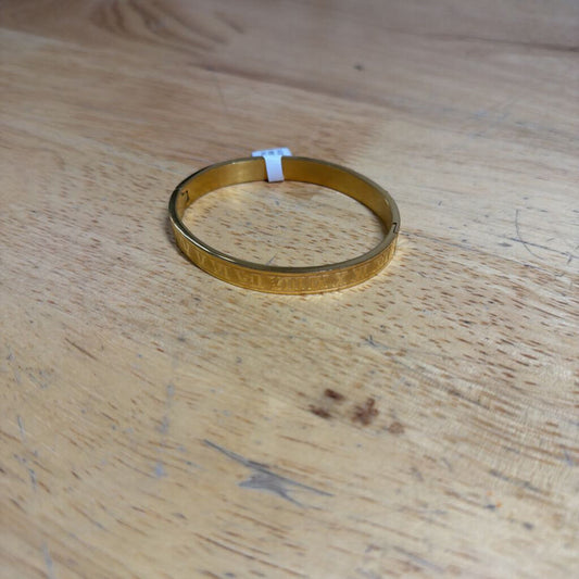 Gold Roman Numeral Bangle Bracelet