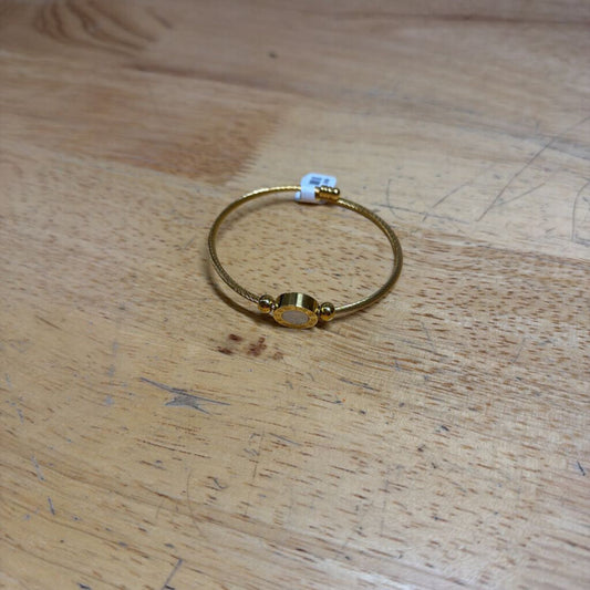 Gold/ Mother of Pearl Roman Numeral Bracelet