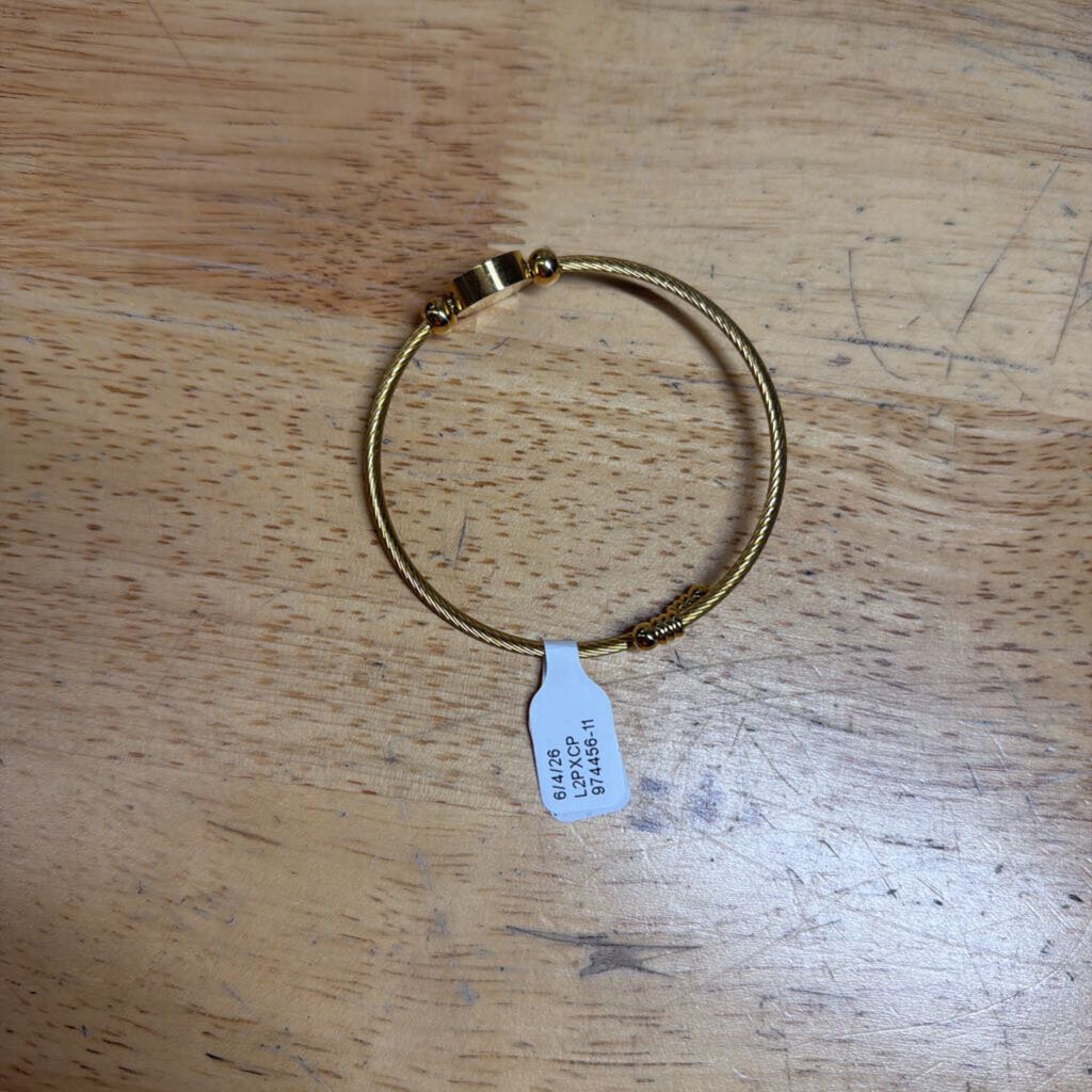 Gold/ Mother of Pearl Roman Numeral Bracelet