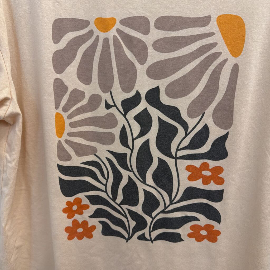 Cream/ Multi Print Short Sleeve Graphic Tee Large