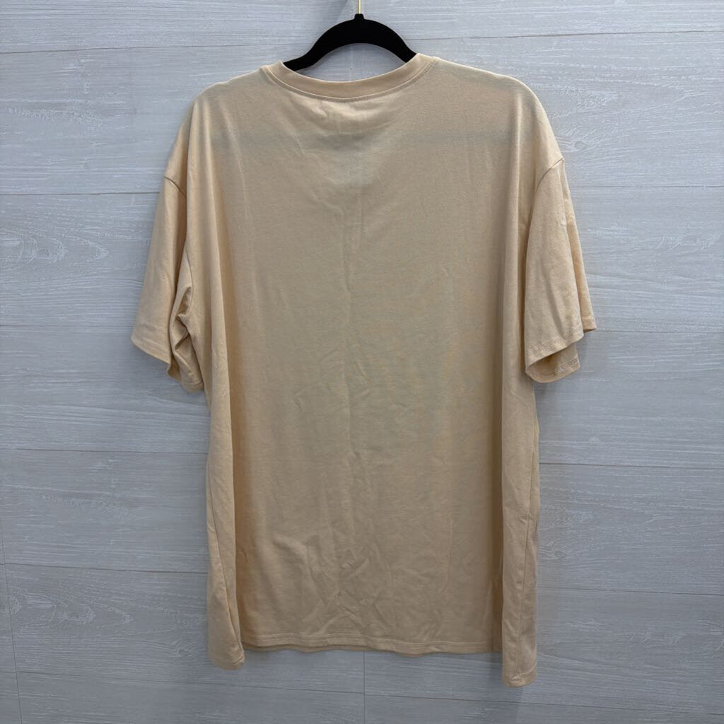 Cream/ Multi Print Short Sleeve Graphic Tee Large