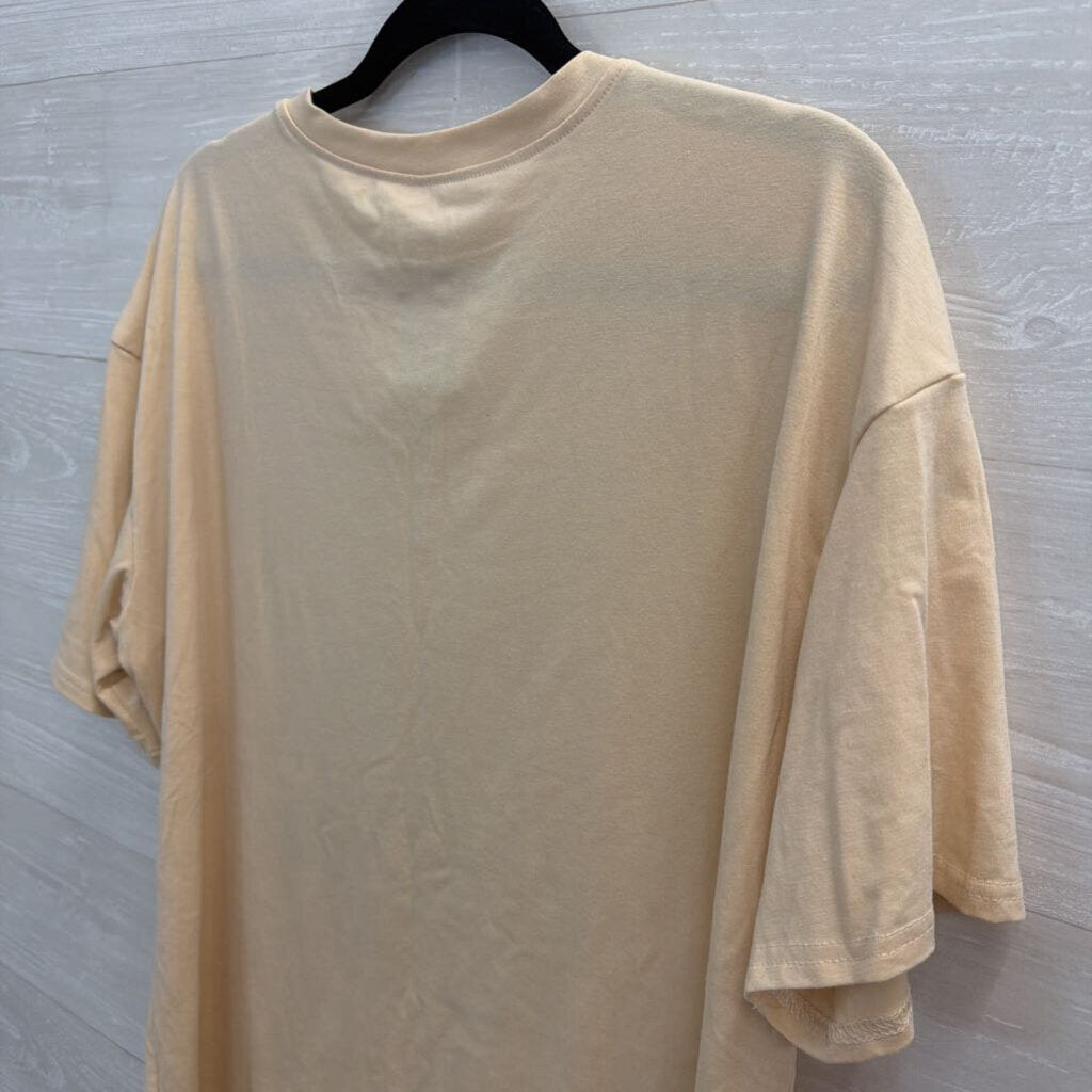 Cream/ Multi Print Short Sleeve Graphic Tee Large