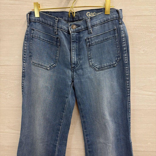 Gap Medium Wash Front Pocket Wide Leg Jeans 26 Petite