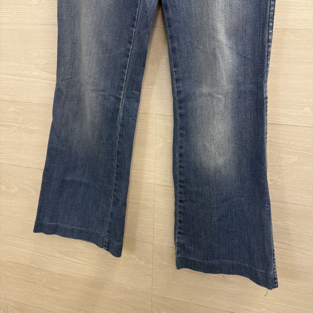 Gap Medium Wash Front Pocket Wide Leg Jeans 26 Petite