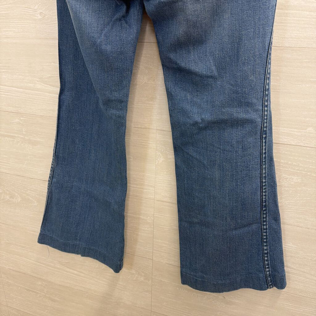 Gap Medium Wash Front Pocket Wide Leg Jeans 26 Petite