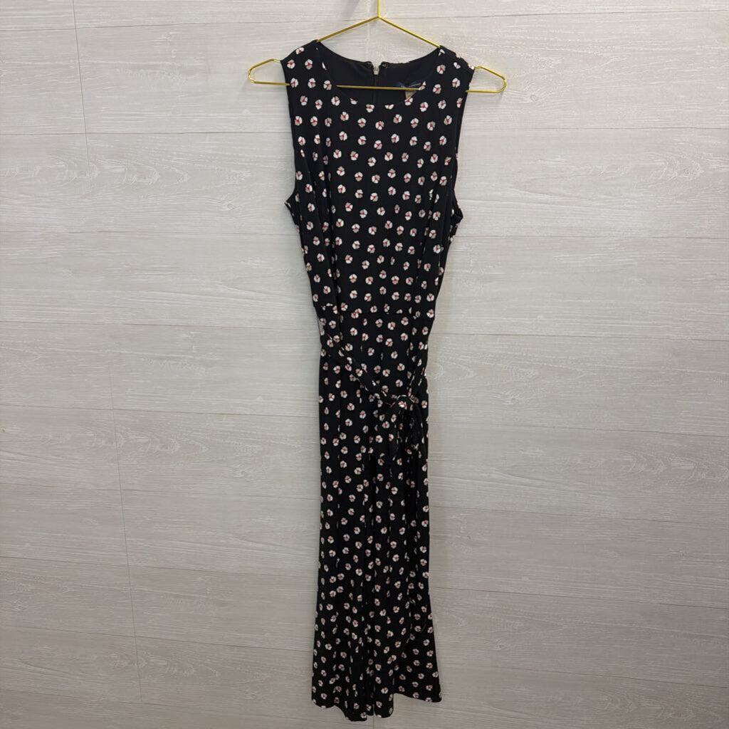 Tommy Hilfiger Black/ Multi Print Sleeveless Tie Waist Jumpsuit 8