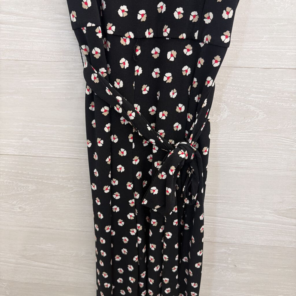 Tommy Hilfiger Black/ Multi Print Sleeveless Tie Waist Jumpsuit 8