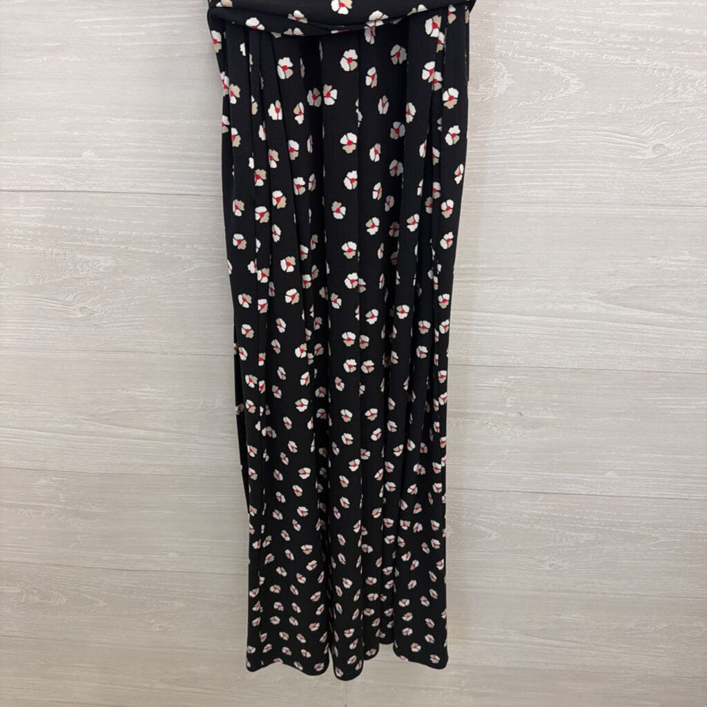 Tommy Hilfiger Black/ Multi Print Sleeveless Tie Waist Jumpsuit 8