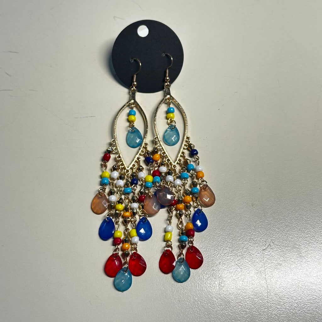 Multi Colored Stone Chandelier Earrings