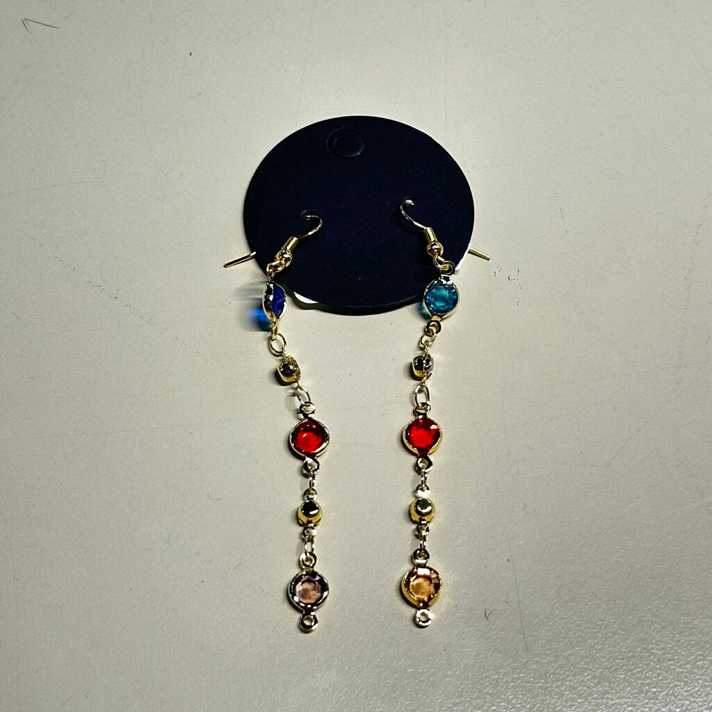 Multi Colored Stone Dangle Earrings