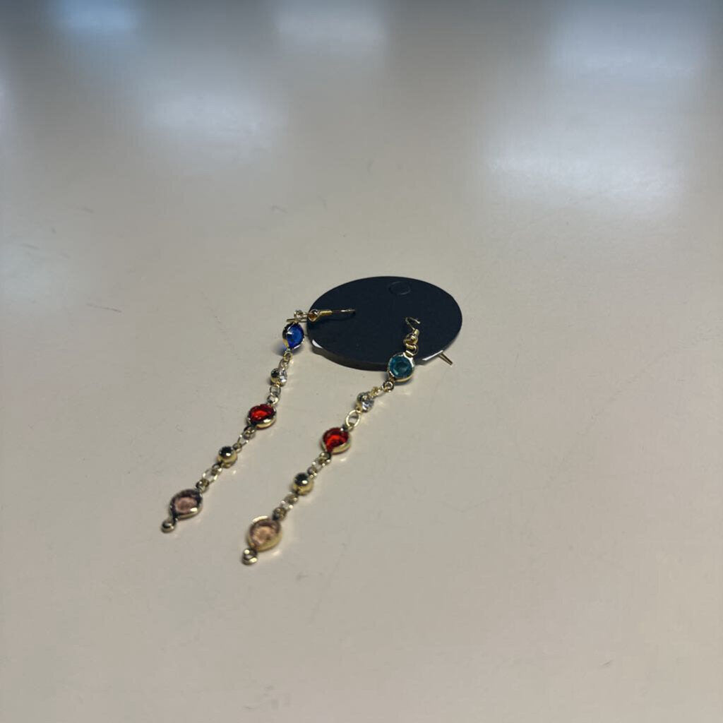 Multi Colored Stone Dangle Earrings