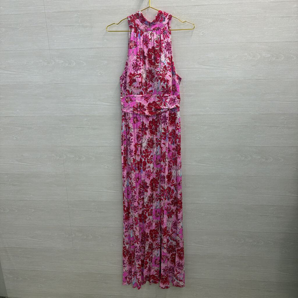Lilly Pulitzer Pink/ Multi Print High Neck Maxi Dress Medium