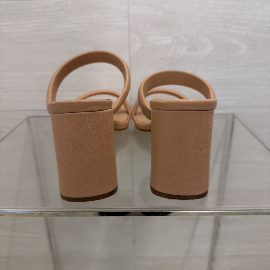 Shu Shop Beige Double Strap Farah Block Heels 11
