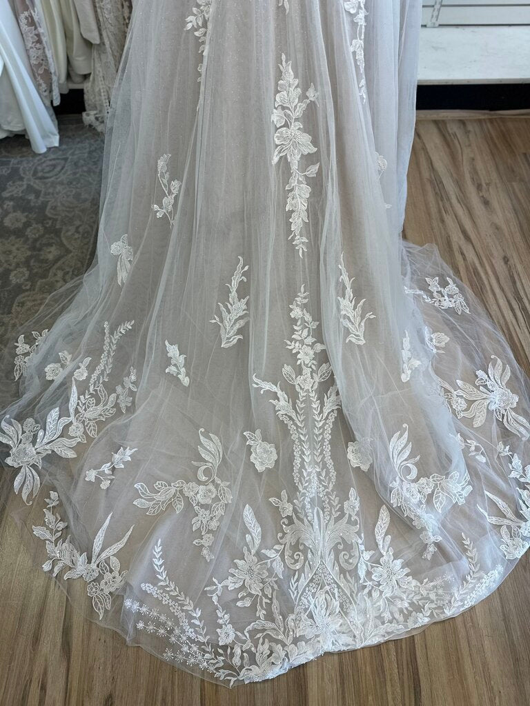 Glitter Tulle Lace Applique Wedding Dress 24