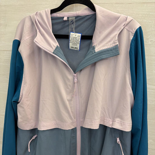 Lou and Grey Purple/ Blue Color Block Zip Up Hooded Athletic Jacket Large