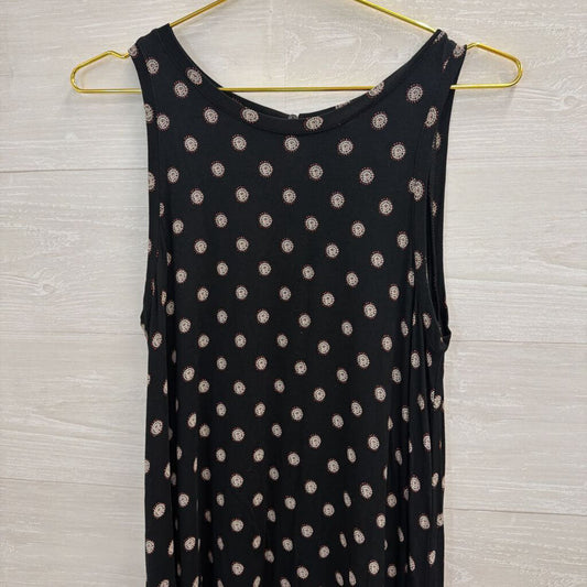 Loft Black/ Multi Print Sleeveless Shift Dress Medium