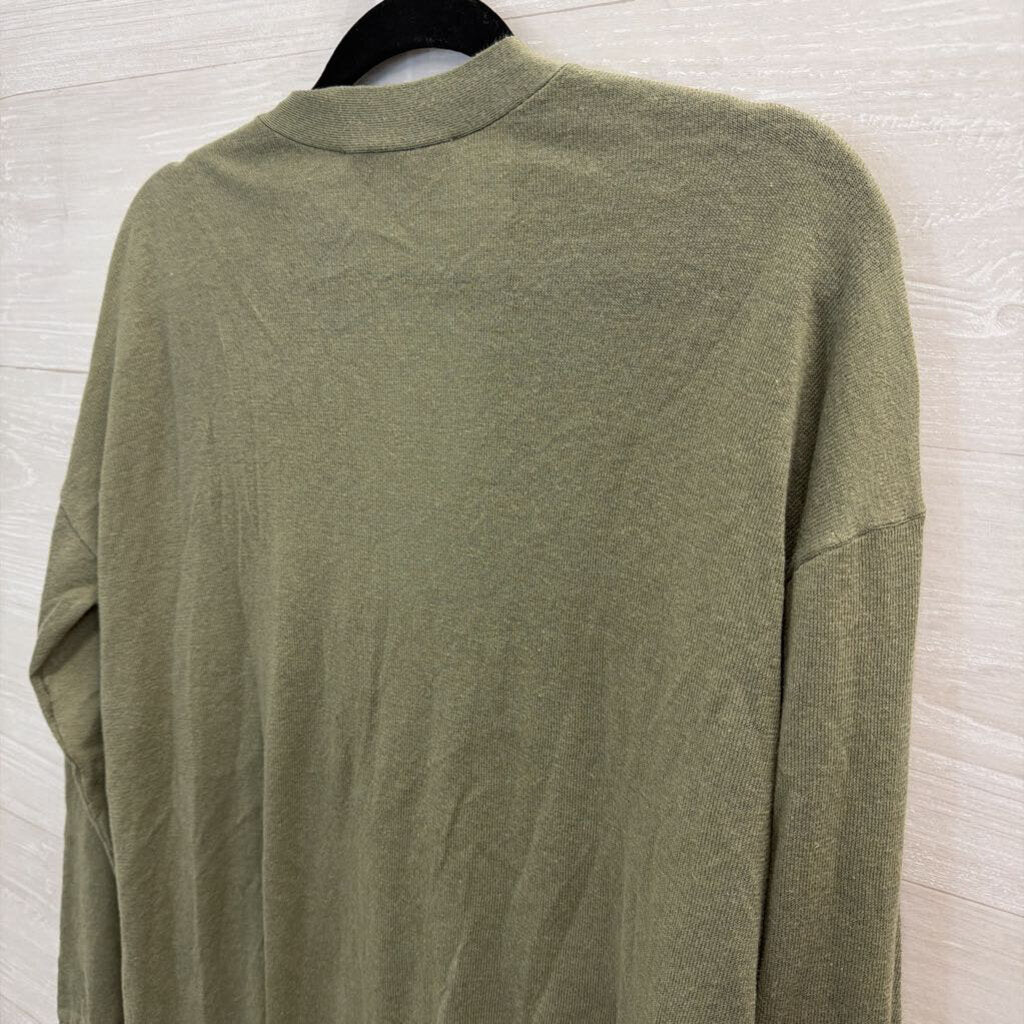 Loft Green Long Sleeve Cardigan Sweater Medium
