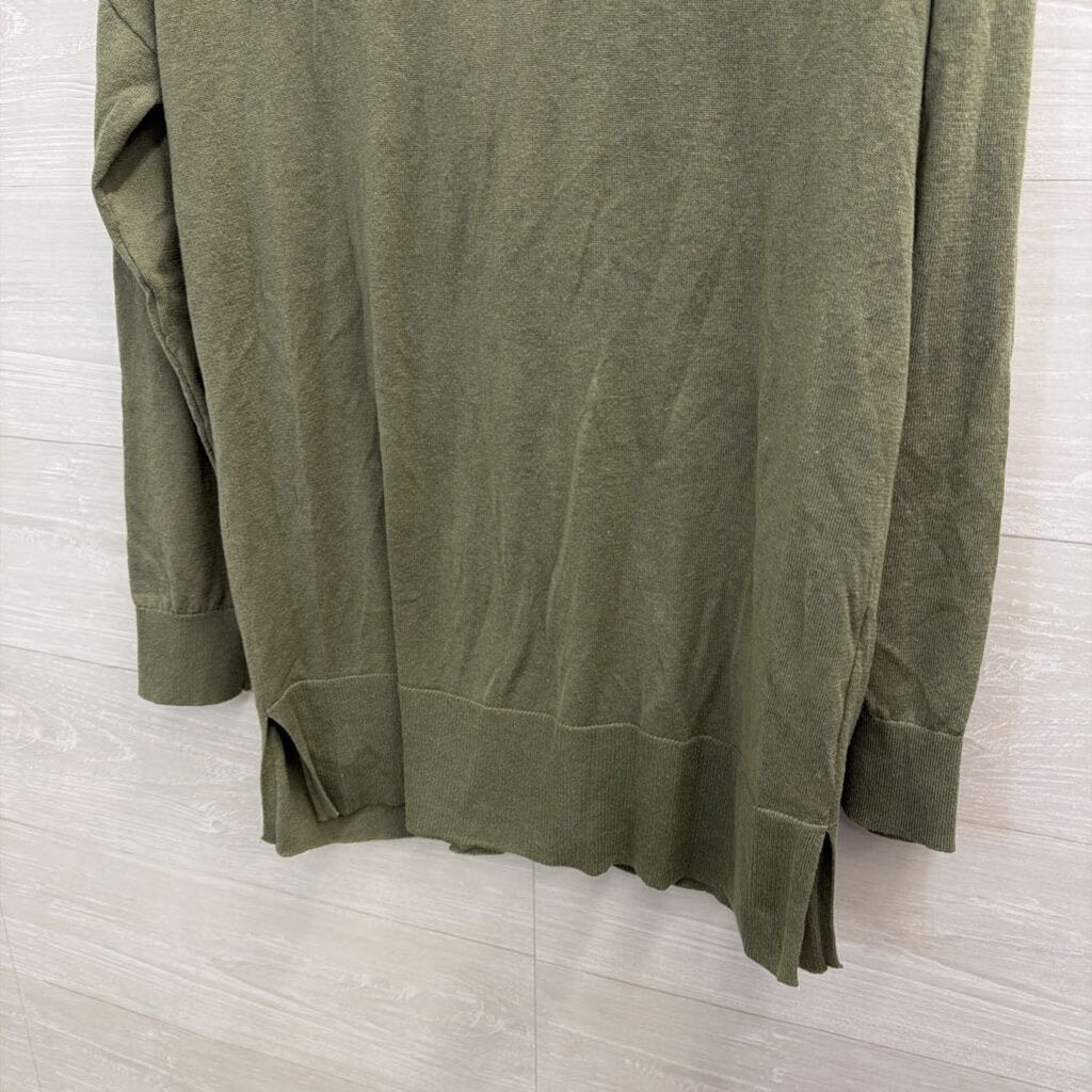 Loft Green Long Sleeve Cardigan Sweater Medium