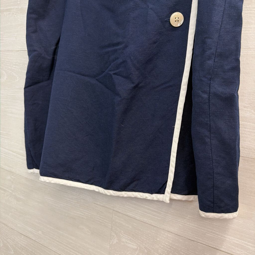 Loft Navy/ White Trim Skirt 14