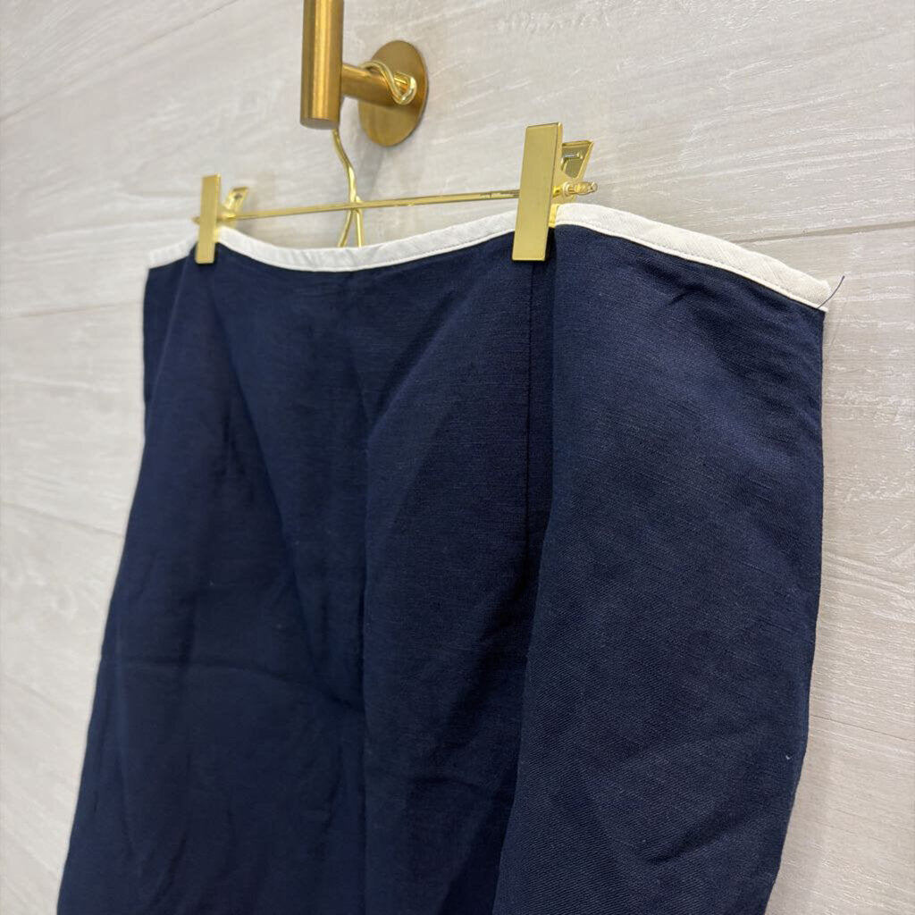 Loft Navy/ White Trim Skirt 14