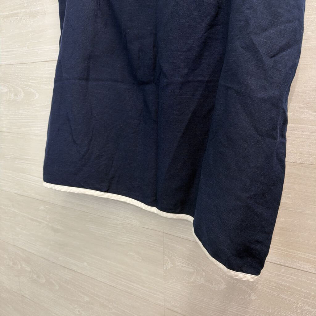 Loft Navy/ White Trim Skirt 14