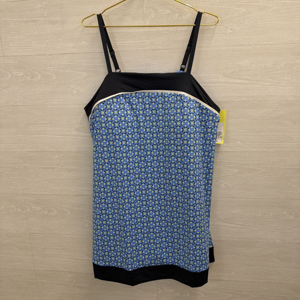 Blue Print Athletic Dress With Shorts 3X