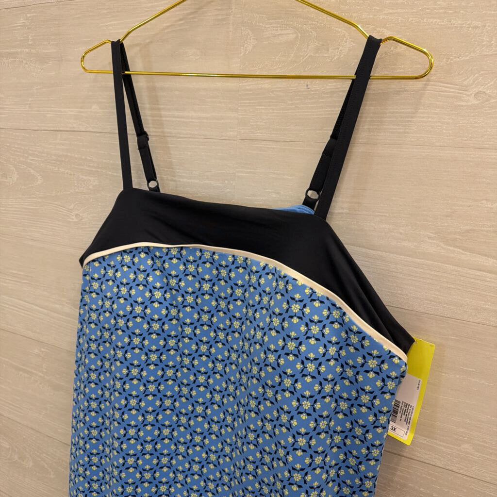 Blue Print Athletic Dress With Shorts 3X