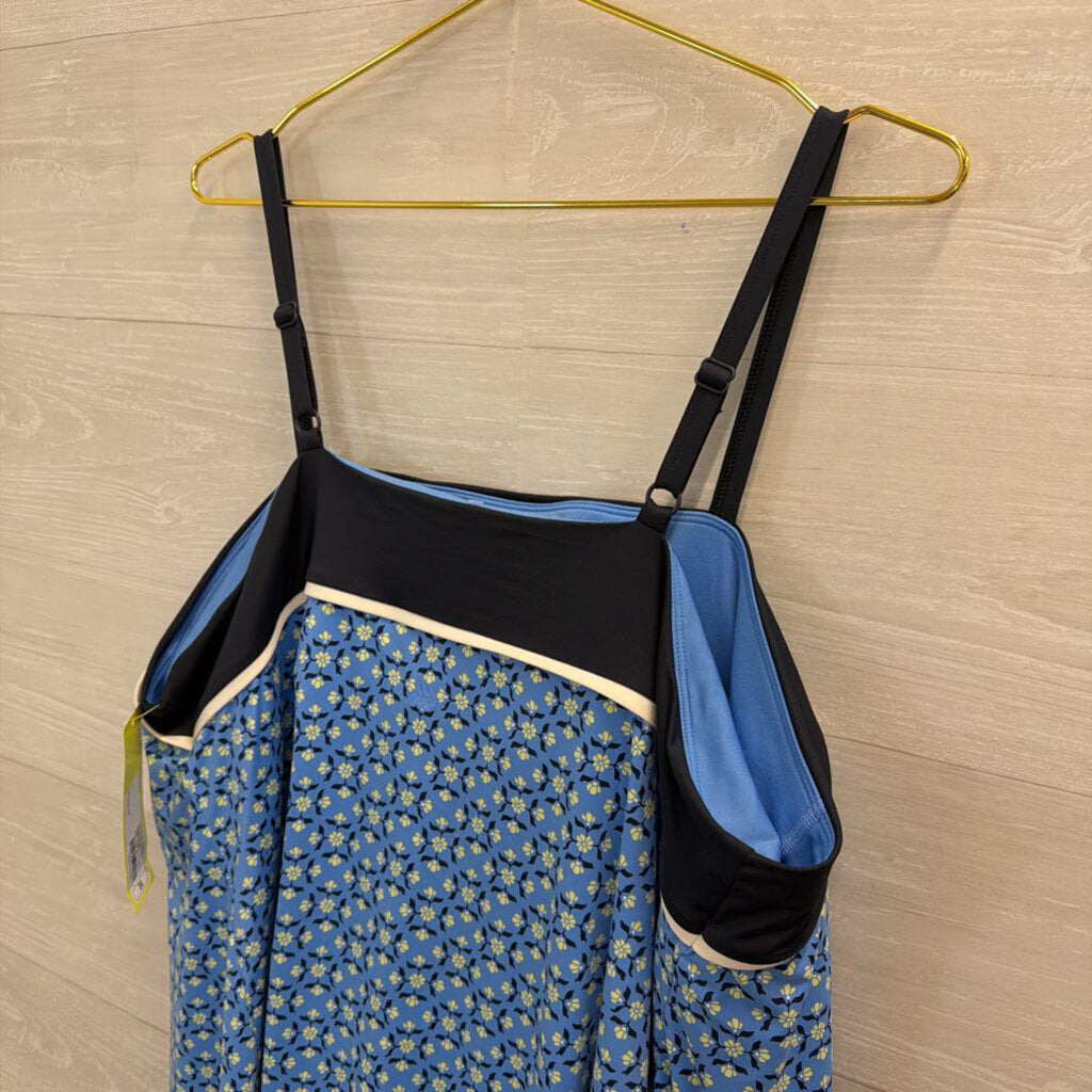 Blue Print Athletic Dress With Shorts 3X